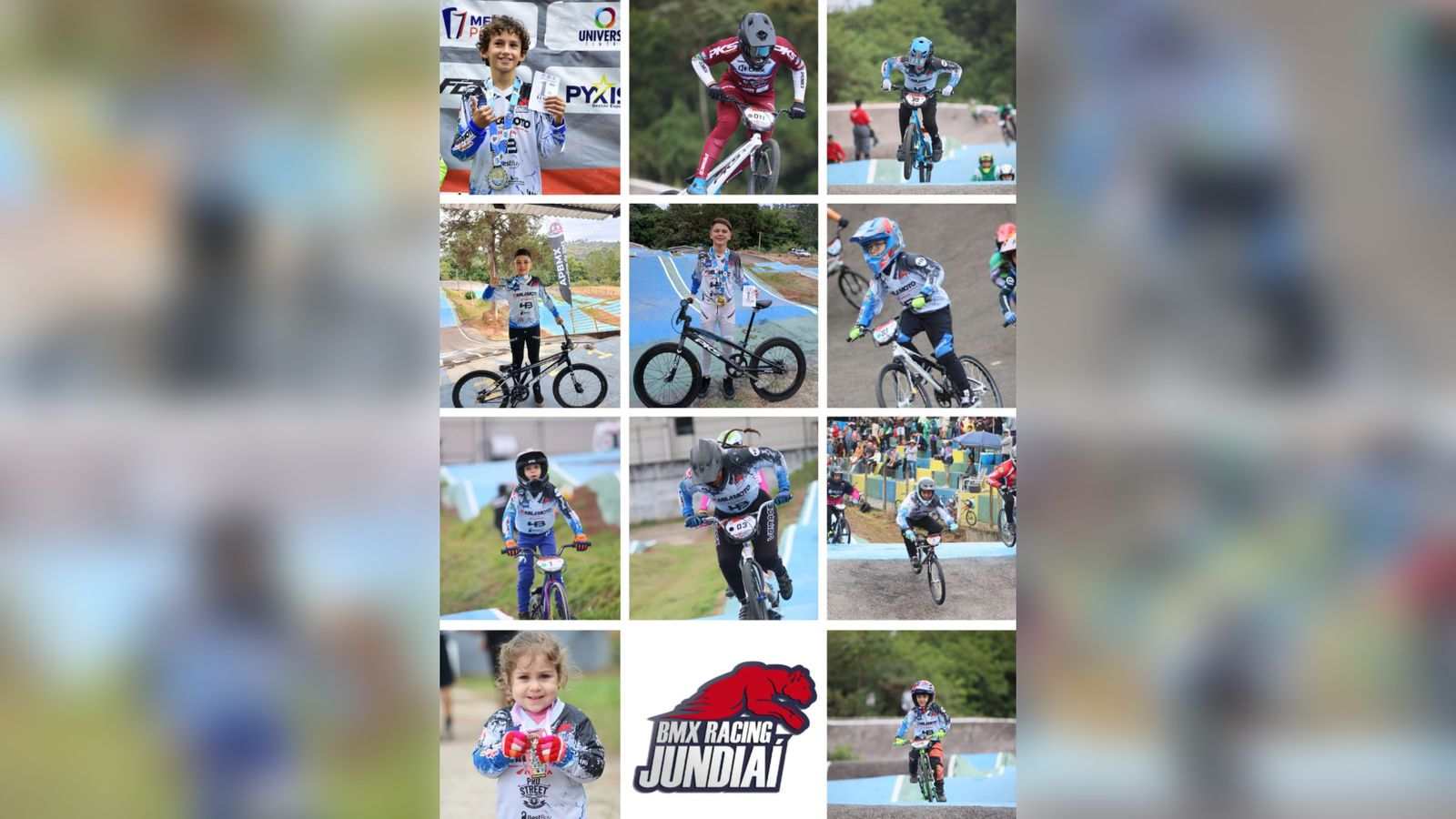 Atletas de BMX Jundiaí em montagem de fotos.