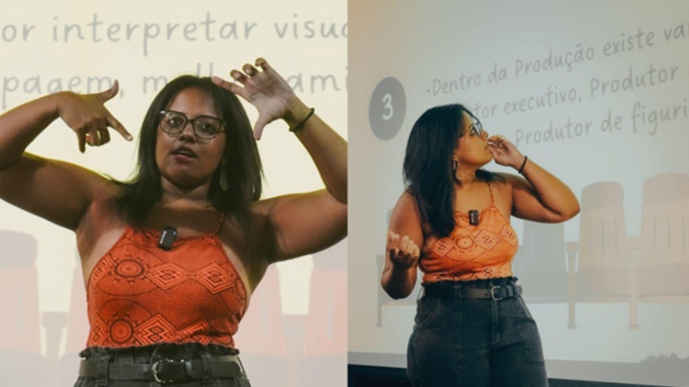 Palestrante ministrando dinâmica.