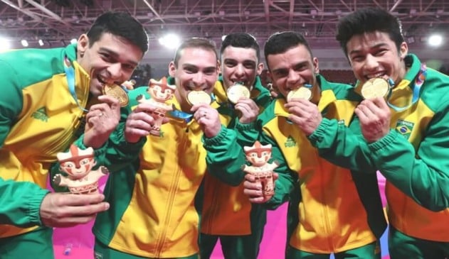 Brasil leva medalha de ouro na ginástica masculina no Pan