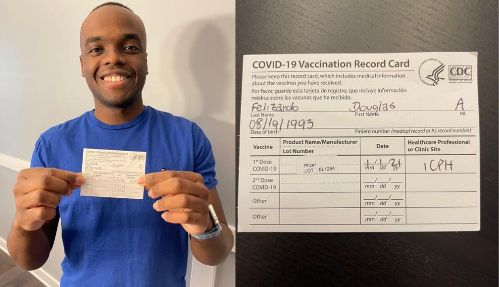 Brasileiro é vacinado contra Covid-19 nos Estados Unidos