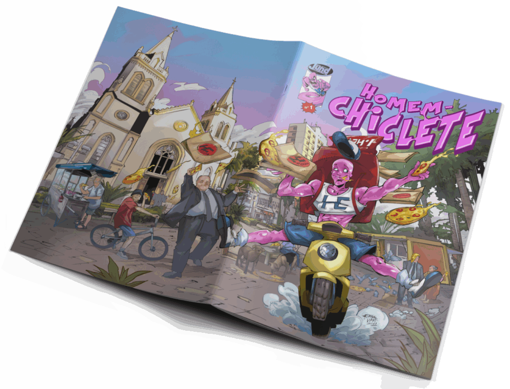 Em HQ criada por jundiaiense, Homem Chiclete passeia por pontos turísticos da cidade Em HQ criada por jundiaiense, Homem Chiclete passeia por pontos turísticos da cidade