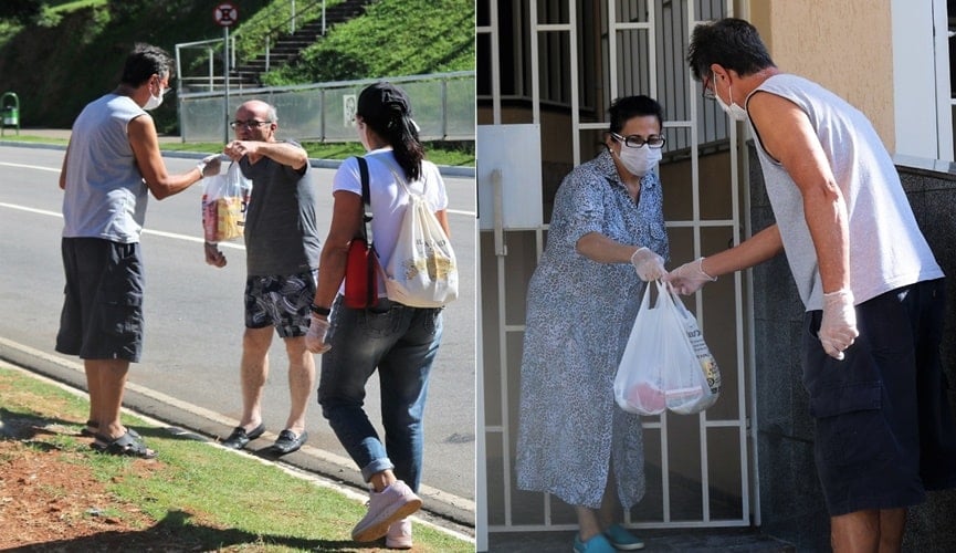 Foto de pessoas arrecadando alimentos Foto de pessoas arrecadando alimentos