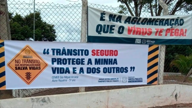 Alunos da rede municipal de Várzea Paulista produzem frases de conscientização no trânsito