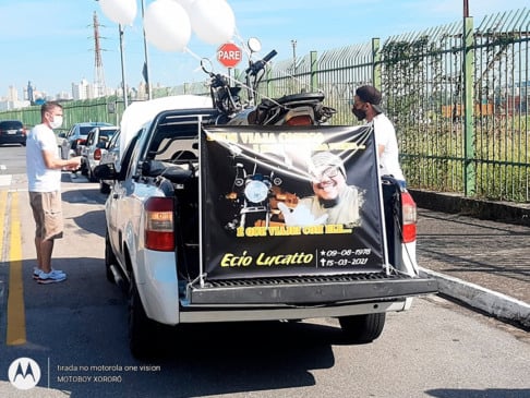 Carreata em homenagem ao motoboy Elcio. (Foto: Divulgação/Motoboy Xororó)