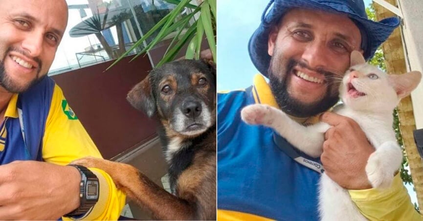 Carteiro amigo dos animais. (Foto: Divulgação)