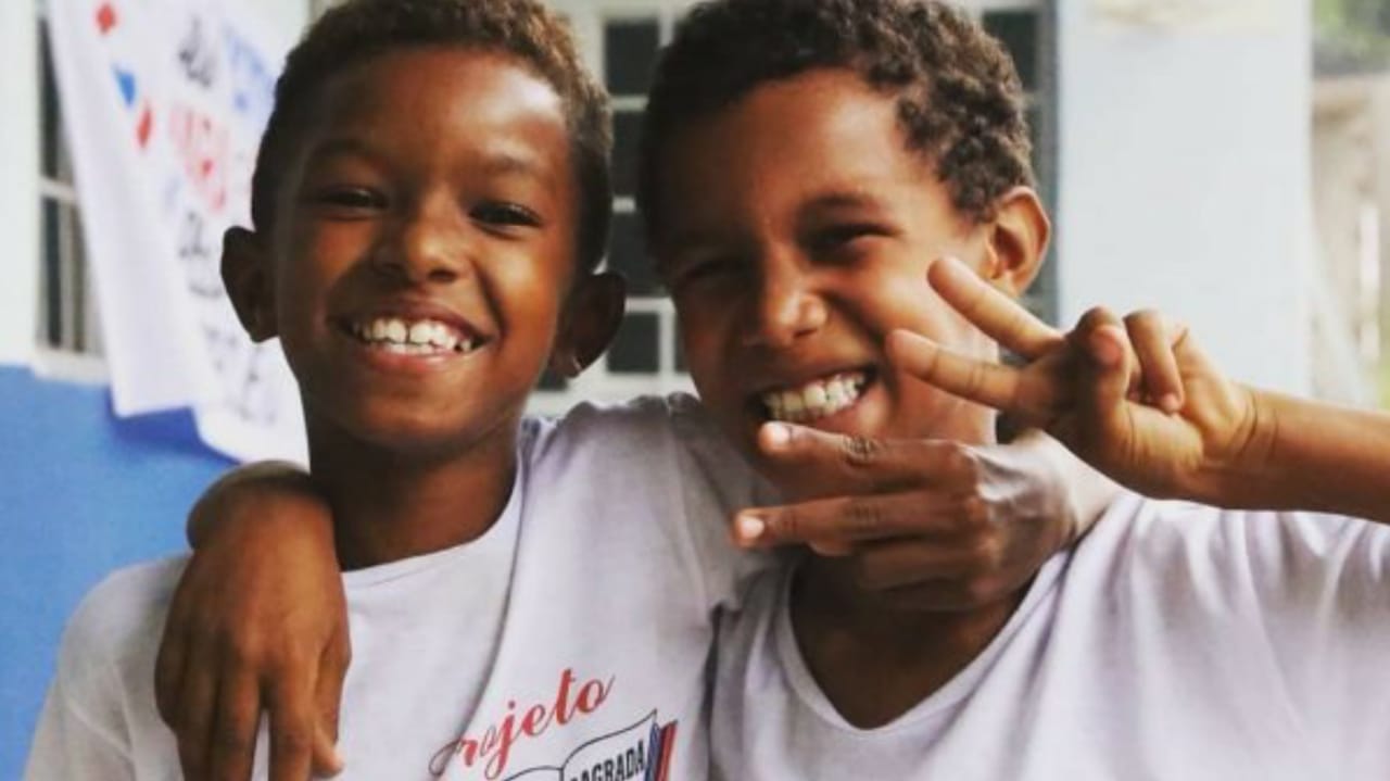 Crianças do projeto Pão da Alma