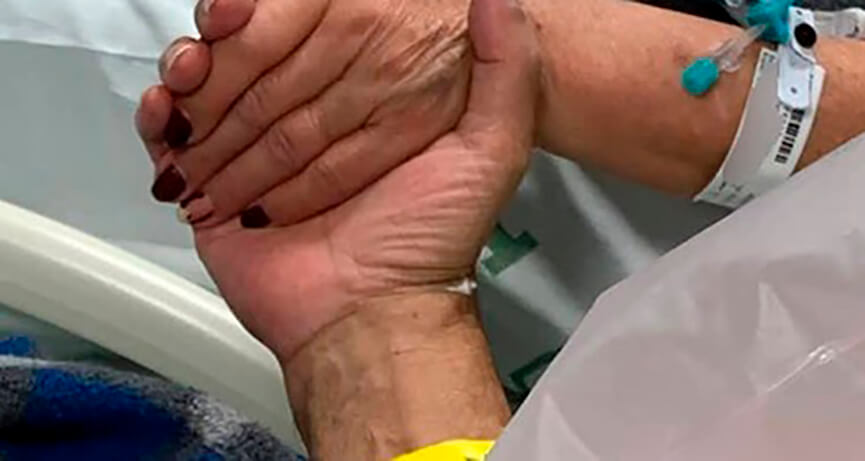 Despedida de casal com Covi-19. (Foto: Divulgação) Despedida de casal com Covi-19. (Foto: Divulgação)