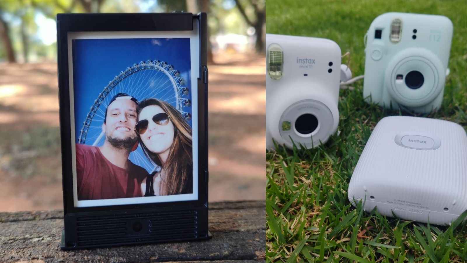 Camila e Du em polaroid.