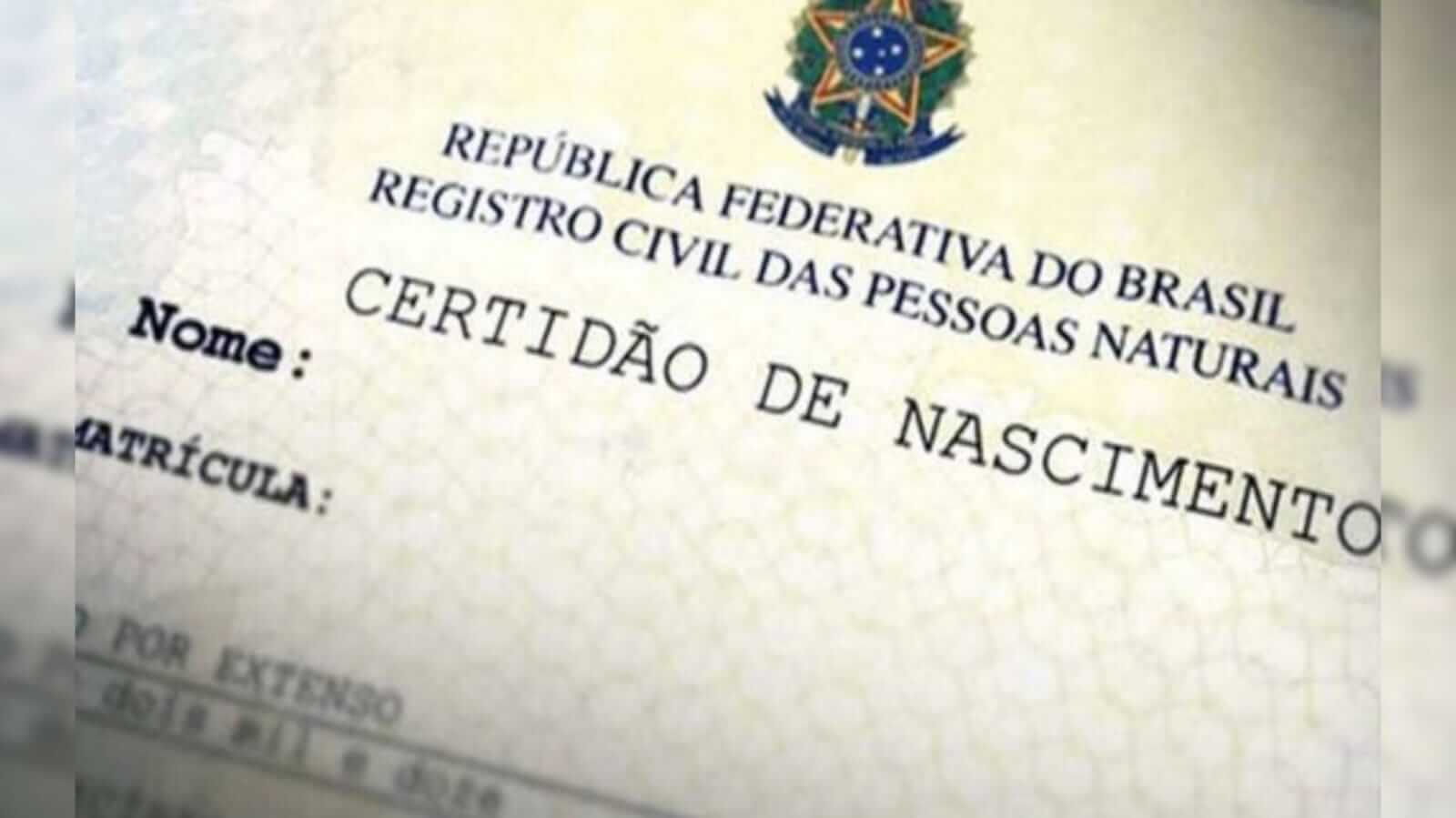 certidão de nascimento