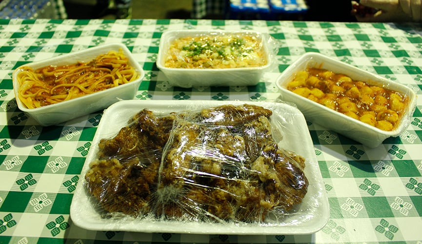 Frango, risoto, macarrão e nhoque 