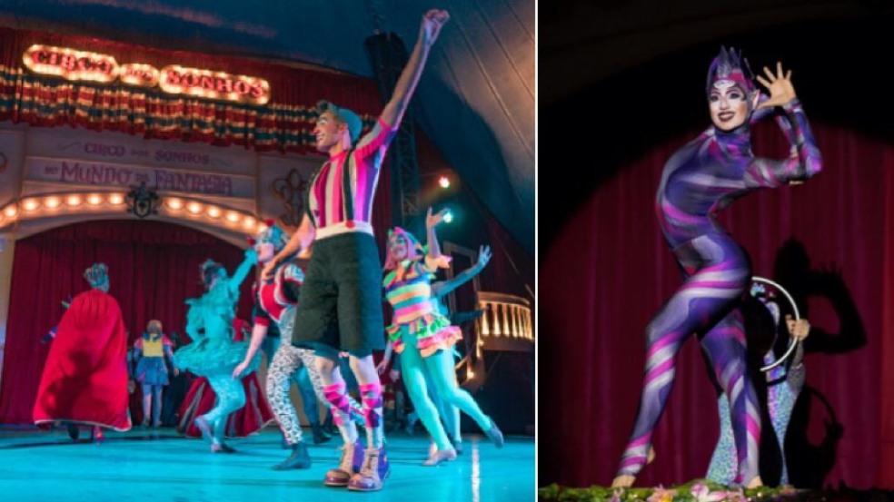 apresentação de atrações no picadeiro do circo dos sonhos