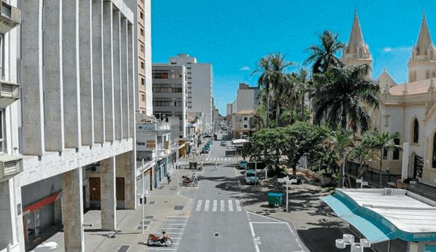 Centro de Jundiaí vazio