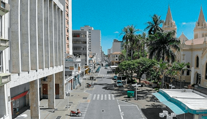 Centro de Jundiaí vazio