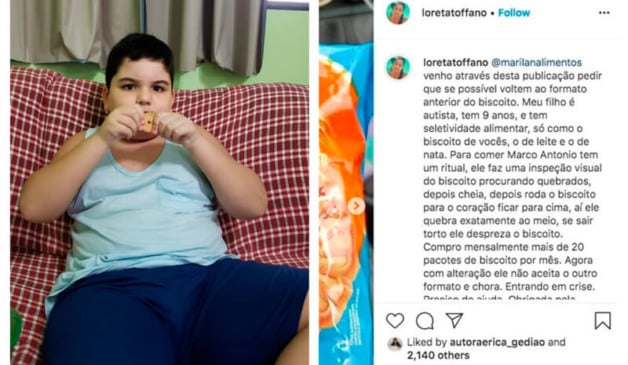Marco com biscoito em formato de coração