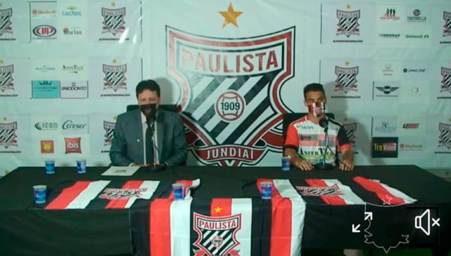 Coletiva de imprensa do Paulista. (Foto: Reprodução)