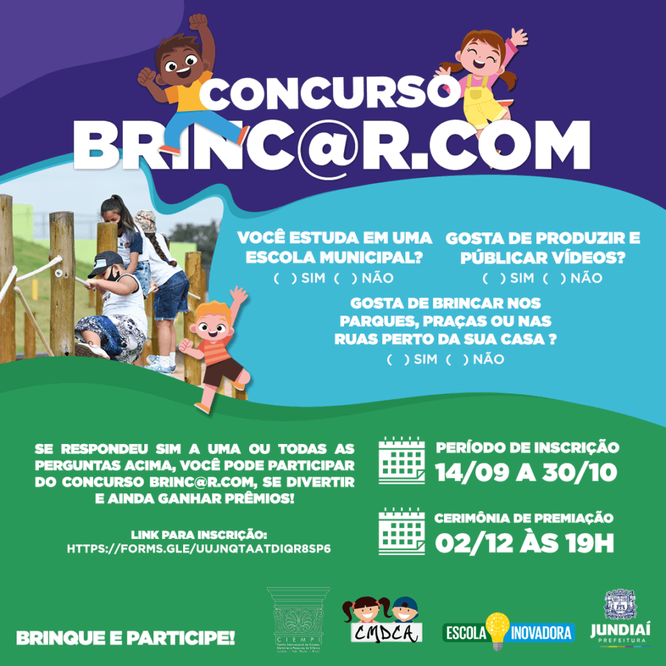 Arte de divulgação de concurso de vídeo