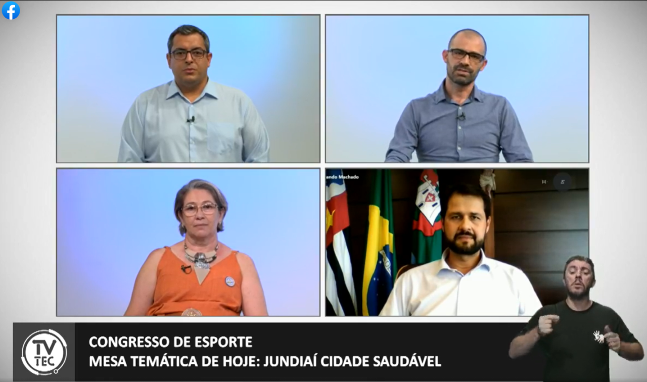 Congresso online de Esporte de Jundiaí sobre Cidade Saudável.