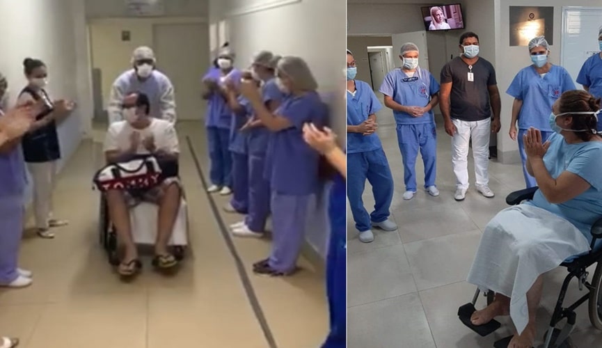 Coronavírus: pacientes são aplaudidos ao receberem alta em hospitais