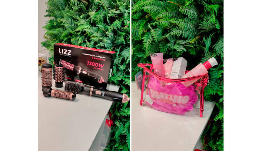 Escova de cabelo e kit de skin care