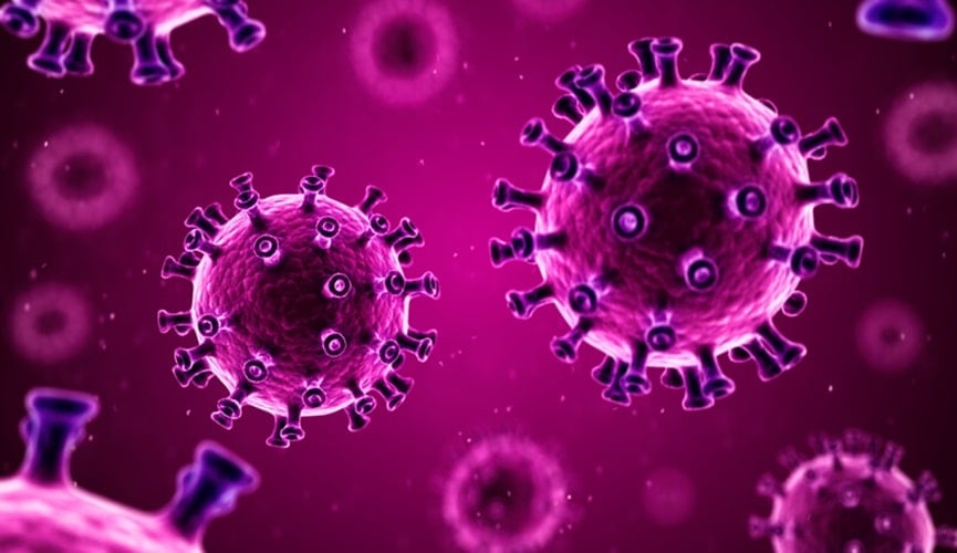 Foto de estrutura viral roxa