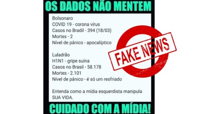 Publicação com carimbo de fake news
