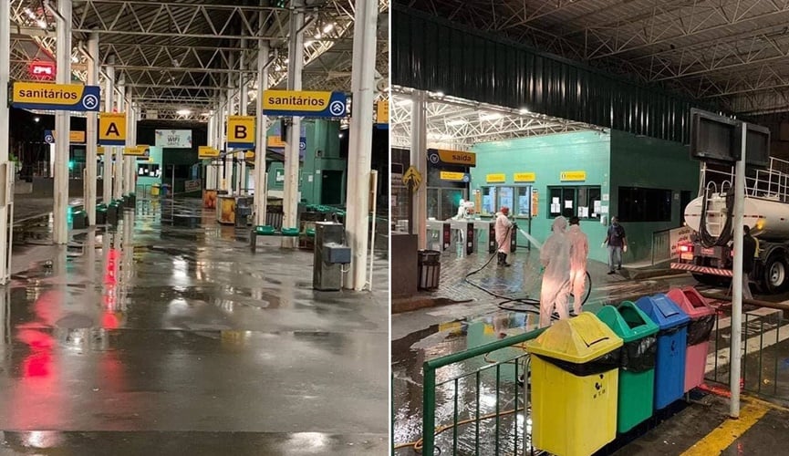 Caminhão pipa fazendo limpeza de terminal Caminhão pipa fazendo limpeza de terminal