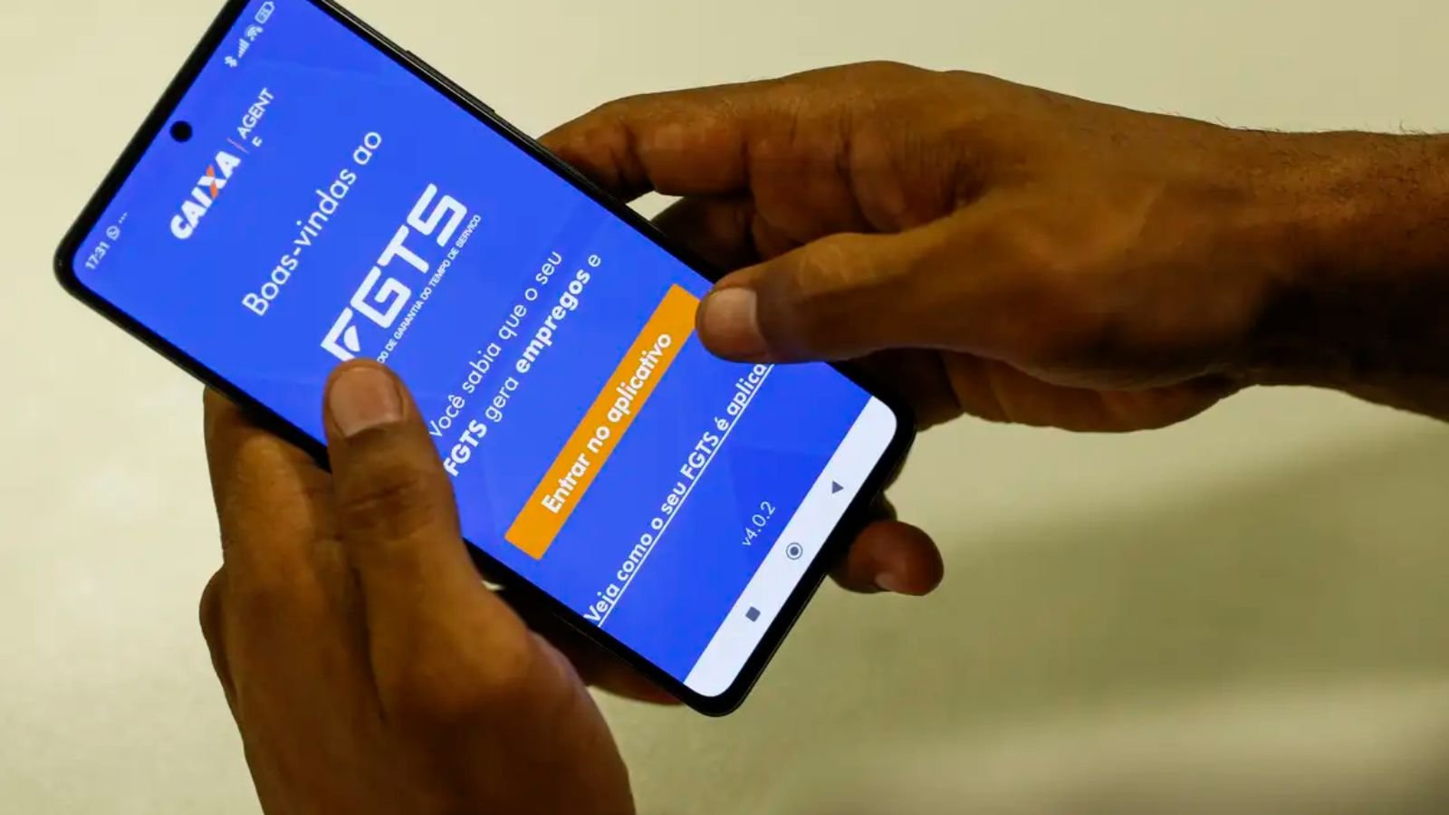 Tela do aplicativo do FGTS.