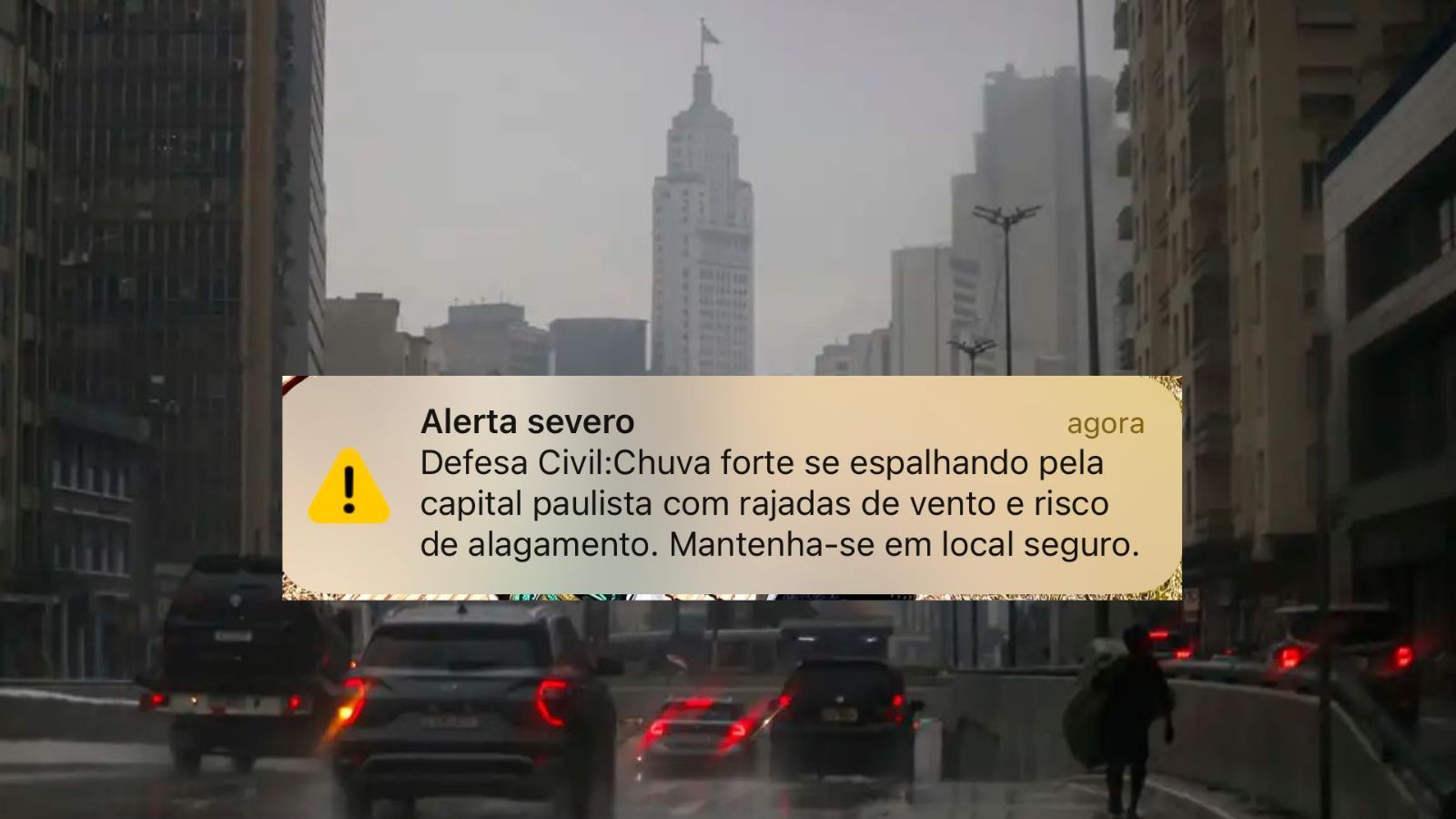 Chuva em São Paulo provoca alerta severo da defesa civil.