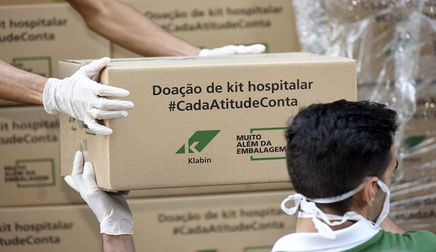 Foto de caixa de doação de equipamentos