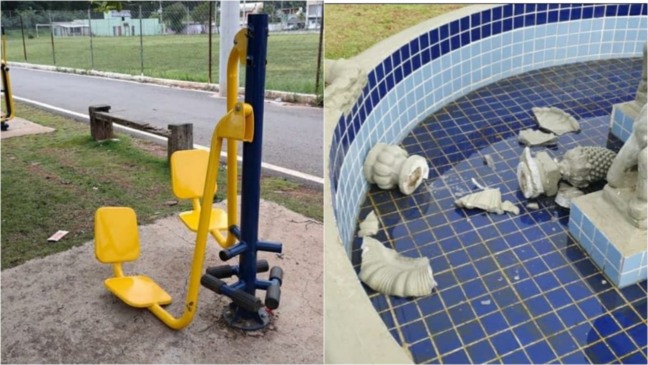 Vandalismo em parques de Várzea Paulista