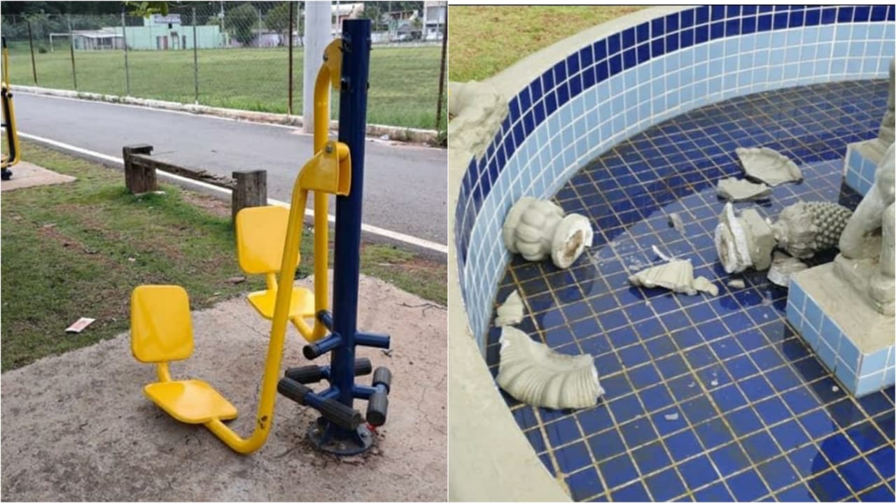 Vandalismo em parques de Várzea Paulista