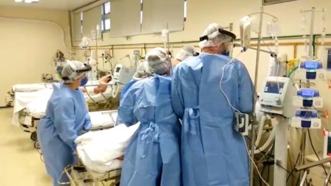 Mesmo com todo o cuidado diário e uso de EPIs, profissionais foram infectados (Foto: Reprodução Hospital São Vicente)