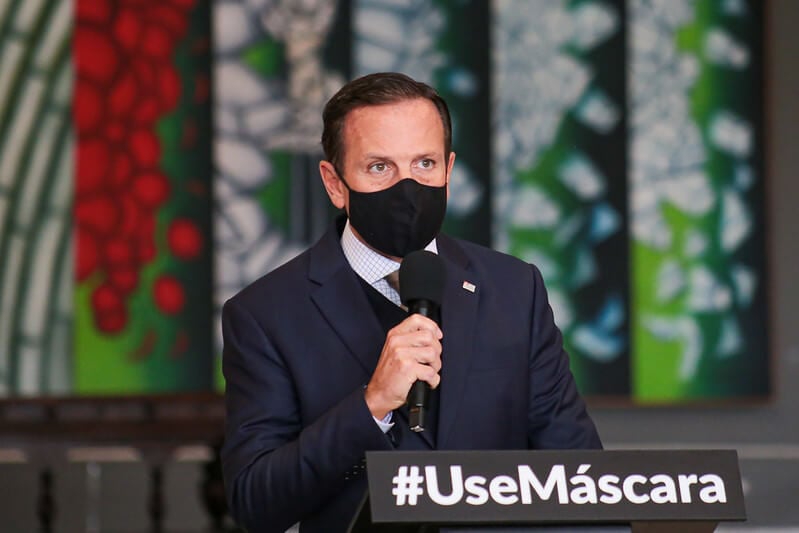 João Doria em coletiva de imprensa da saúde. (Foto: Divulgação)