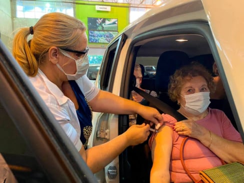 Vacinação em idosos em Jundiaí. (Foto: Divulgação)