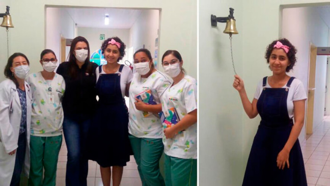 Ellen comemora fim do tratamento no Grendacc. (Foto: Divulgação)