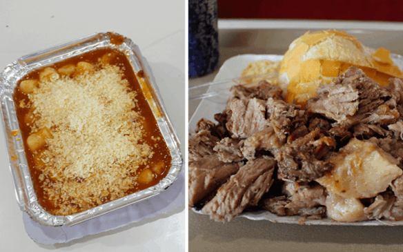 Nhoque e porção de costela