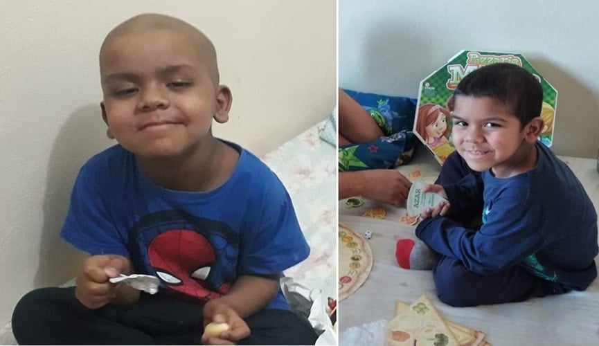 Enzo, de 5 anos, vence batalha contra a leucemia. Ele está 100% curado!