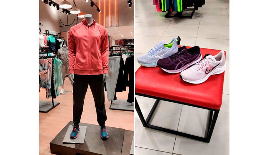 Conjunto de agasalho e tênis esportivos