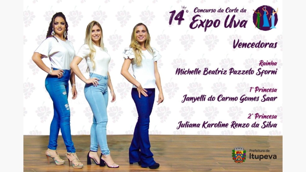 Michelle, Janyelli e Juliana são as eleitas para a Corte da Uva de Itupeva