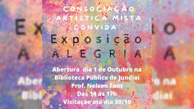 Arte de divulgação da exposição alegria