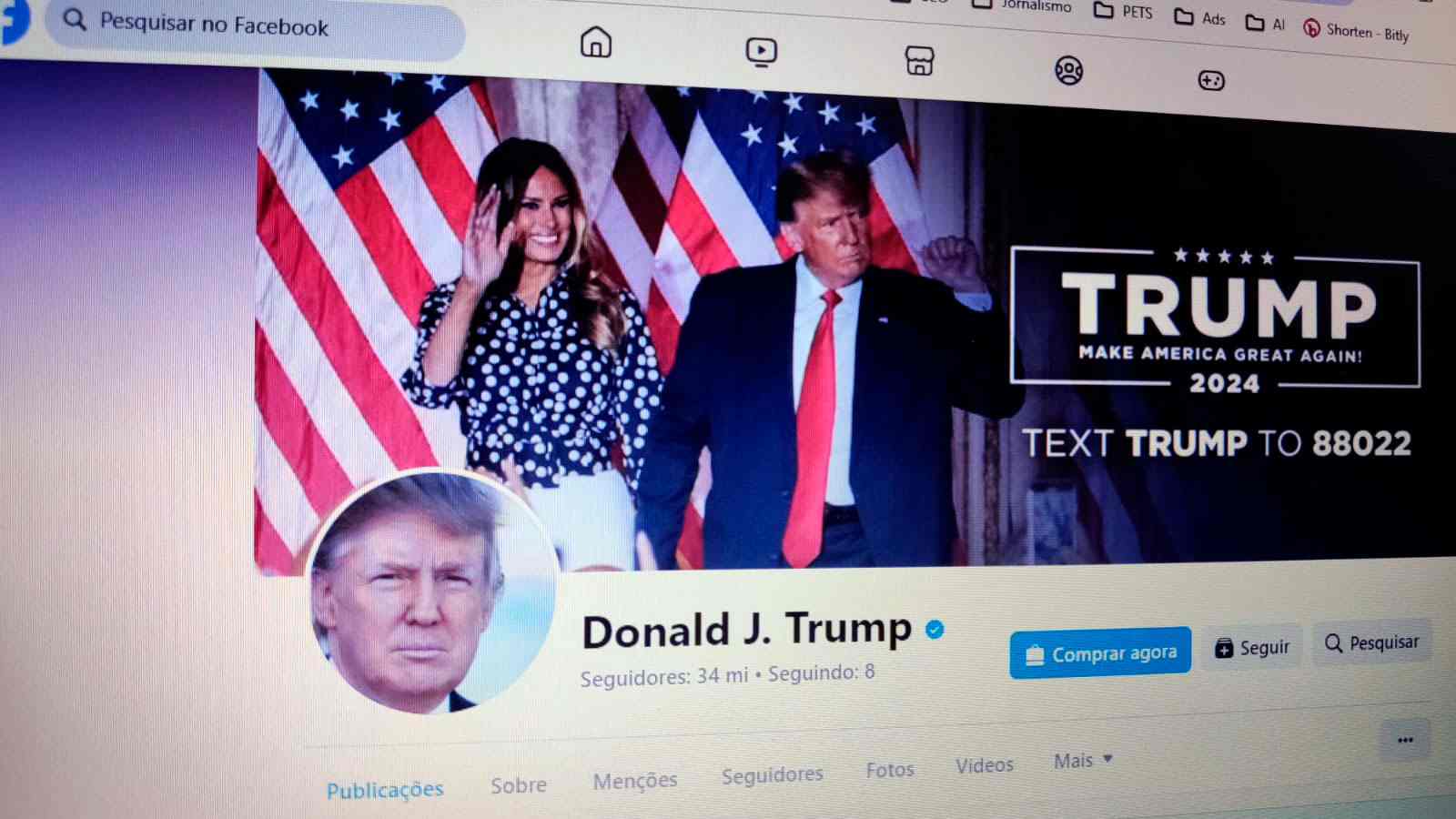 Facebook do Donald Trump