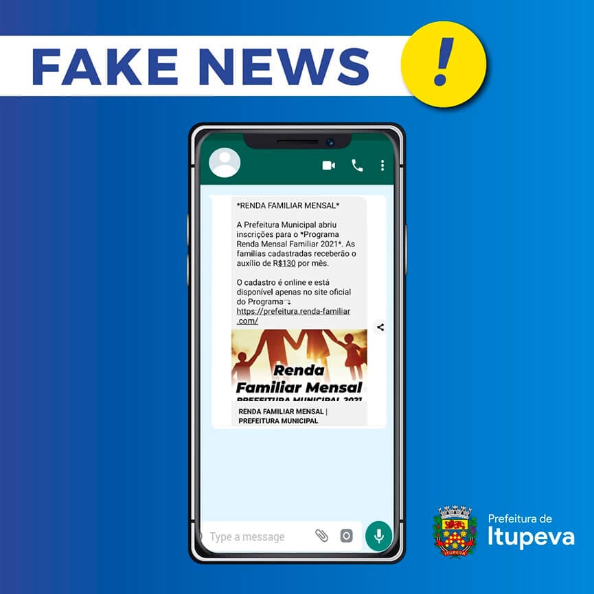 Fake News em Itupeva. (Foto: Divulgação)