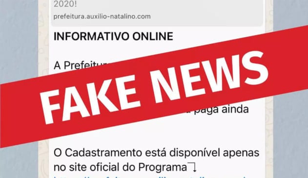 Mensagem falsa sobre ‘Auxílio Natalino’. (Foto: Reprodução)