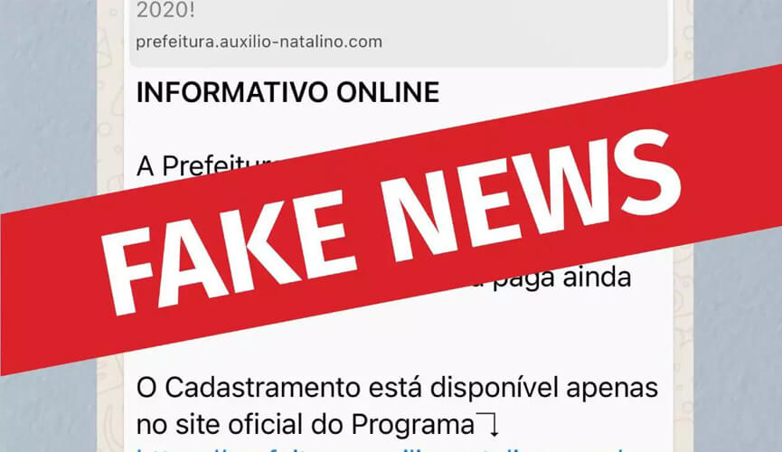 Mensagem falsa sobre ‘Auxílio Natalino’. (Foto: Reprodução)