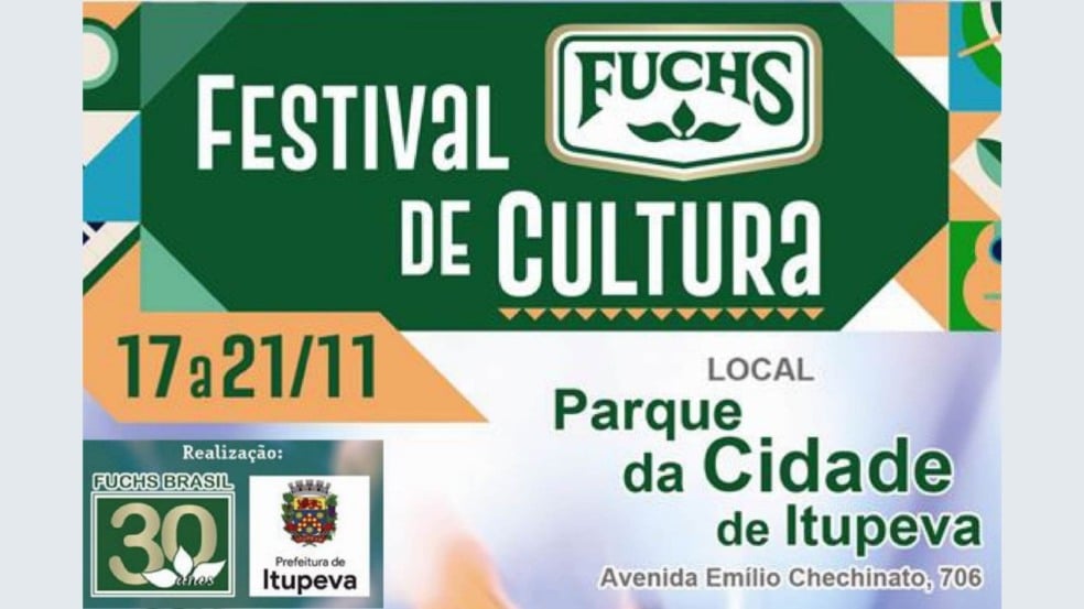 Itupeva abre inscrições para ‘Festival Fuchs de Cultura’ até 8 de novembro