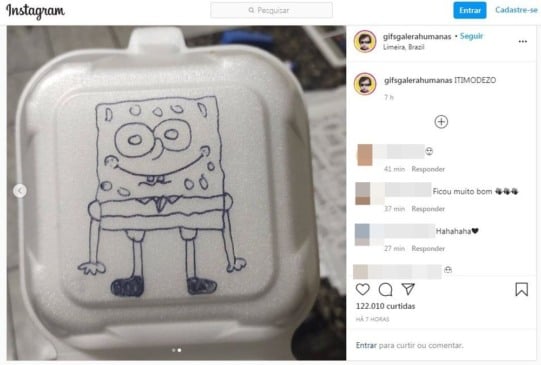 Lanchonete reivindica desenho do Bob Esponja em embalagem de lanche que viralizou