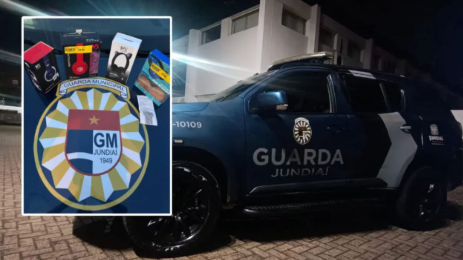 Viatura da GMJ com itens furtados.