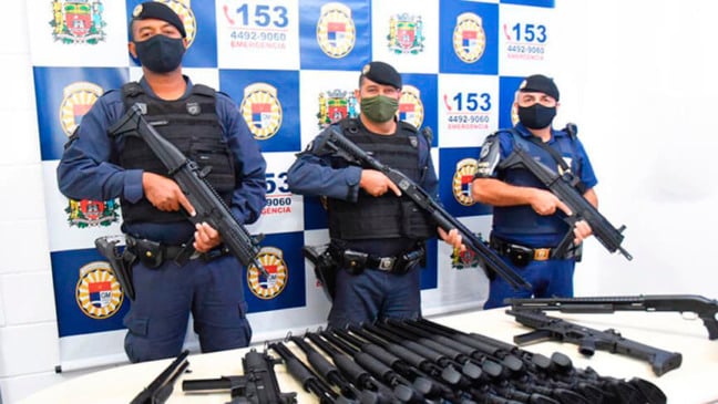 Guarda Municipal de Jundiaí ganha armas carabinas calibre 40 . (Foto: Divulgação/PMJ)