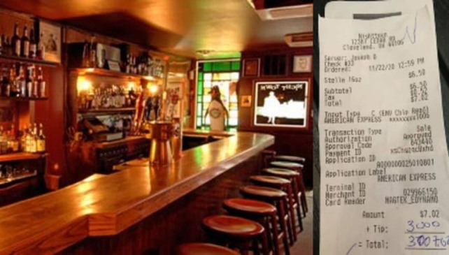 Gorjeta milionária nos EUA. (Foto; Divulgação)