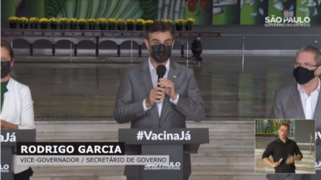 Vice-Governador e Secretário de Governo Rodrigo Garcia em coletiva
